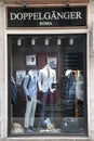 Sign and showcase of a DOPPEL GÃÆÃ¢â¬Å¾NGER clothing store